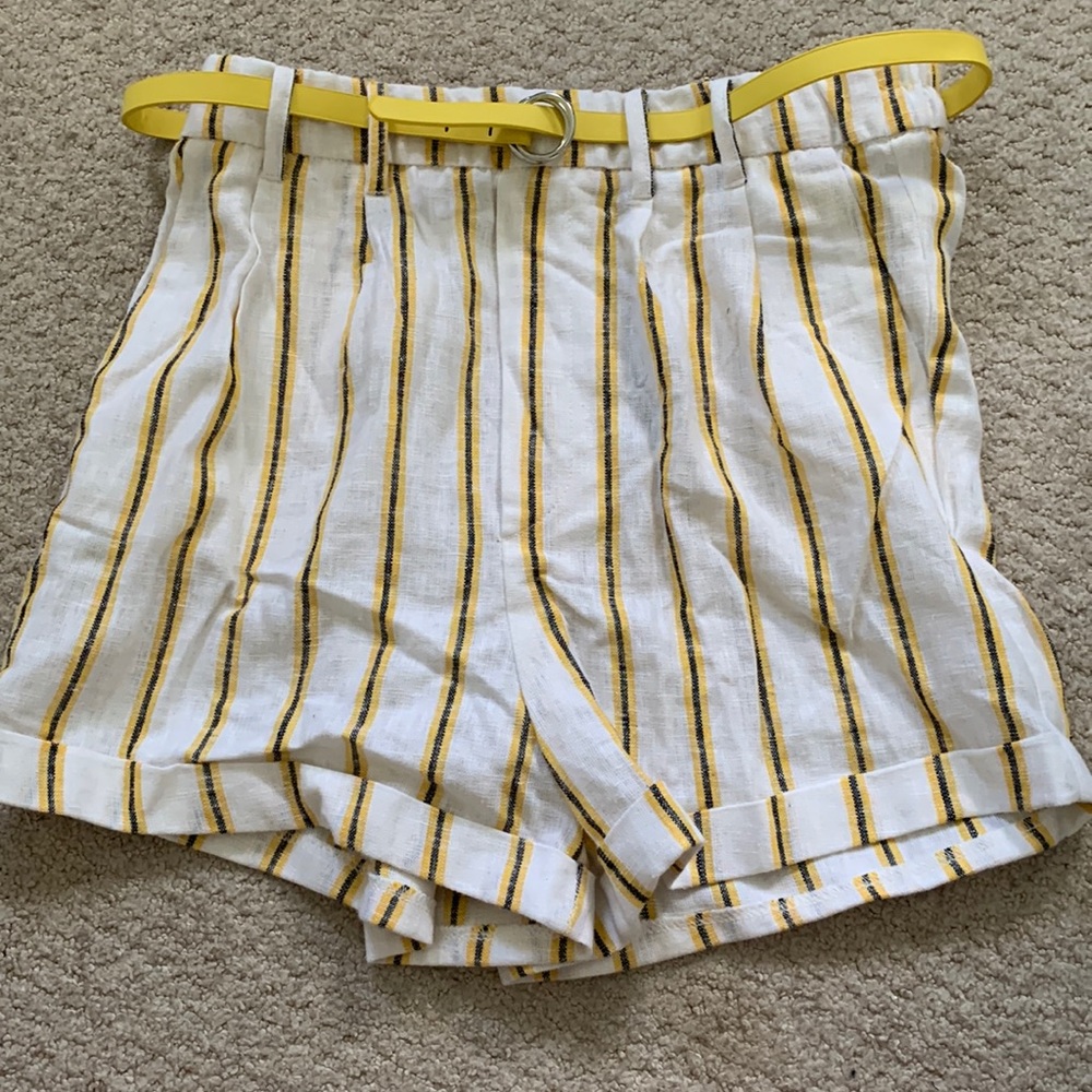 cute yellow shorts with belt